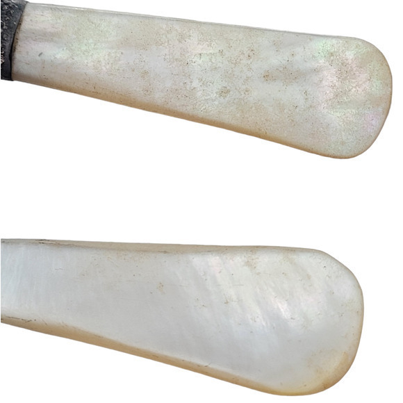 Continental‎ MFG Co NY Silver Serving Ladle and Fork Mother Pearl Handle Set - Picture 7 of 10